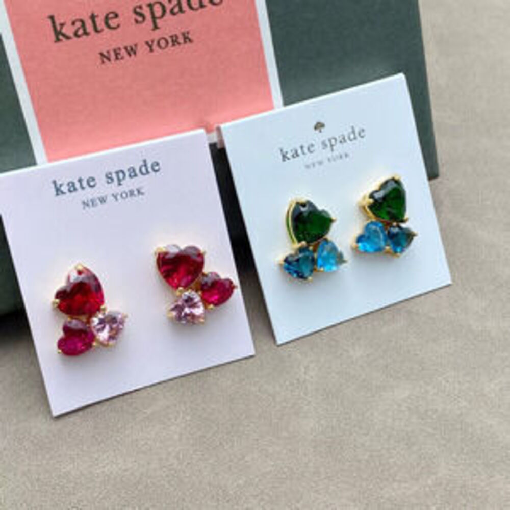 kate spade Multiple Heart Shapes Super Colorful Zircon Earrings Studs